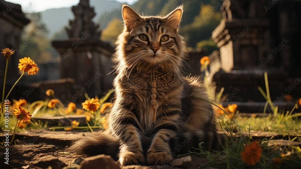 Obraz premium Cat in a Garden