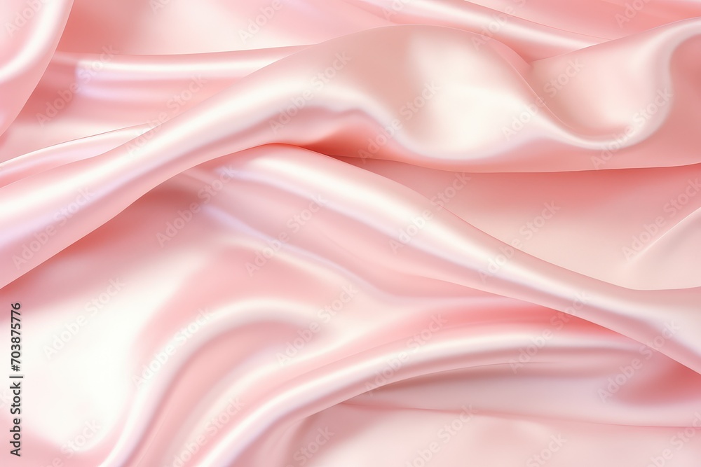Fototapeta premium Shiny smooth golden luxury. Abstract pink curve and wave. Pink decorative background with copy space. Backdrop for design card, poster, banner for award, reward, Christmas, birthday, wedding