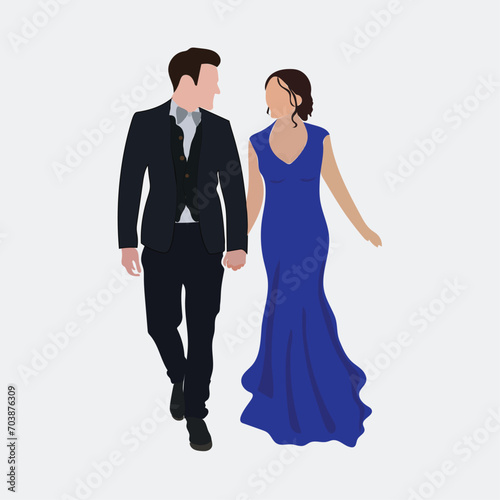 wedding love couple faceless portrait for engagement, wedding, save the date invitation