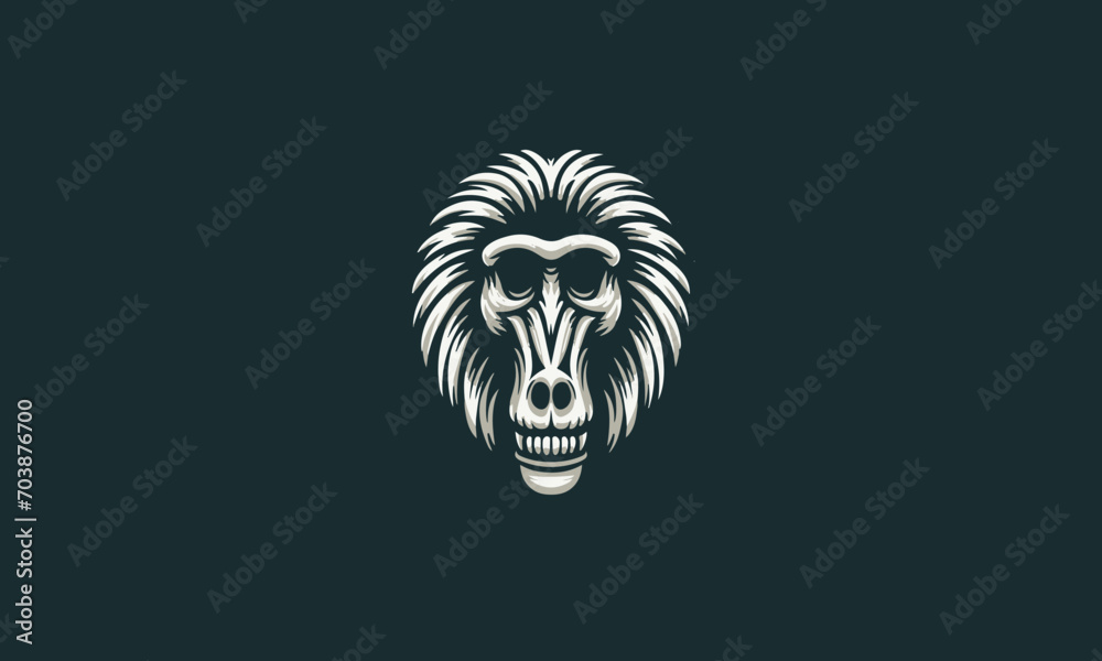 head monkey angry vector illustration logo design