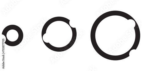 Vector illustration of a circle shape with several holes in the middle and inside, sorted from smallest to largest from left to right photo