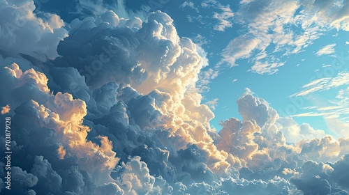 Fantastic Soft White Clouds Against Blue, Background Banner HD