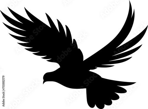 Black dove icon. Peace symbol. Flying pigeon icon. Vector graphic EPS 10. AI generated illustration.