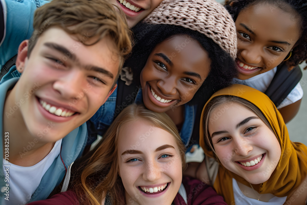 Multicultural best friends taking selfie pic diversity and equality Multicultural best friends taking selfie pic diversity and equality
