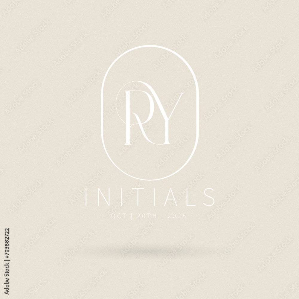 RY Typography Initial Letter Brand Logo, RY brand logo, RY monogram wedding logo, abstract logo design RY Typography Initial Letter Brand Logo, RY brand logo, RY monogram wedding logo, abstract logo design