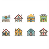 real estate icon set vector illustration