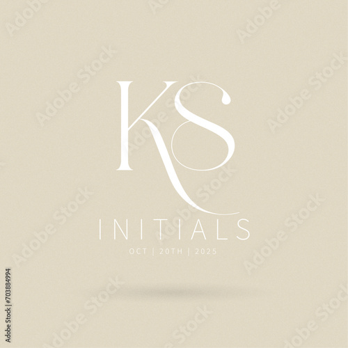 KS Initial Letter Brand Logo, KS brand logo, KS Monogram wedding logo