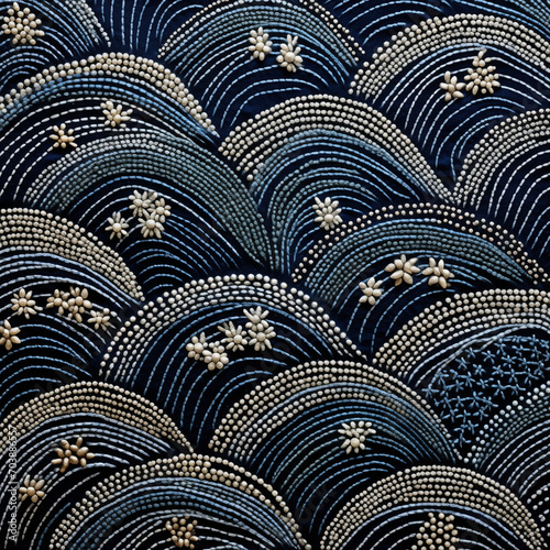 Textile Artistry: Seamless Sashiko Pattern Woven with Timeless Elegance