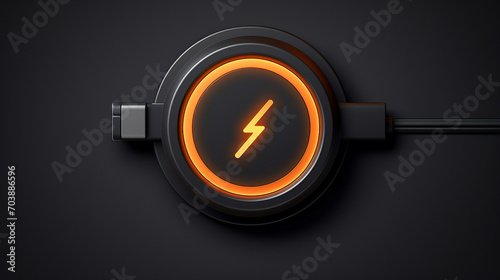 USB Charging Flat Icon with Battery Symbol on White Background - Energy Technology Illustration for Digital Concepts, Graphic Design, and Interface Elements
