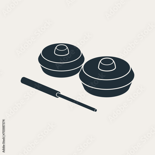 Gamelan or Talempong: A Minimalist and Modern Vector Depiction of Indonesian Musical Tradition with Bonang, Gong, and Kenong photo