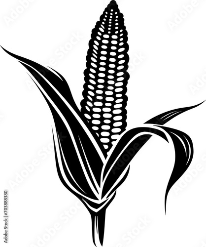 Corn silhouette icon isolated. Vector illustration. AI generated illustration.