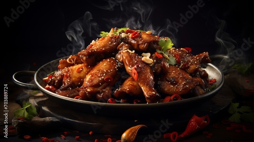 Gong-Bao chicken, food photography, 16:9 photo