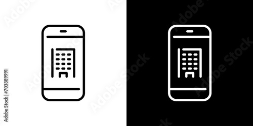 スマホとビルのアイコン