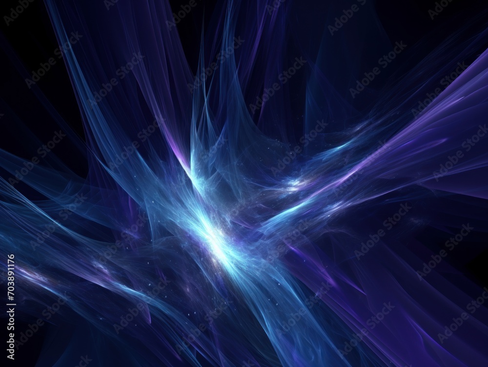 3D Render Abstract Background Wallpaper in Deep Space With Shades of Blue and Purple