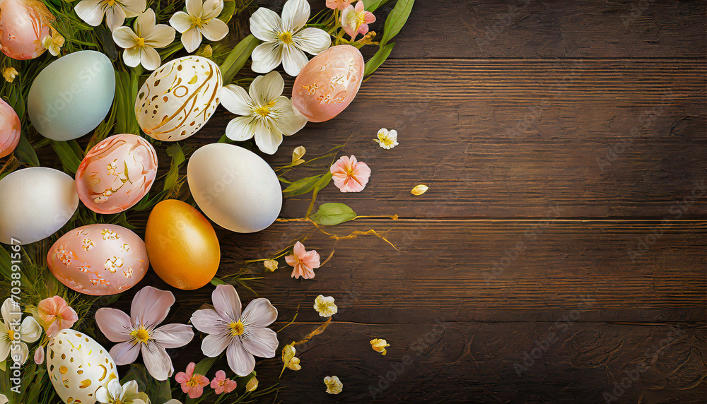Easter eggs on wooden background Easter eggs on wooden background