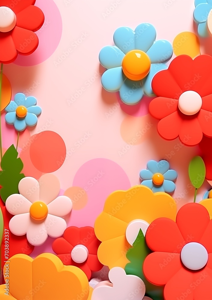 background with toy colorful flowers background with toy colorful flowers