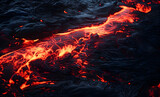 Hot glowing lava close-up.