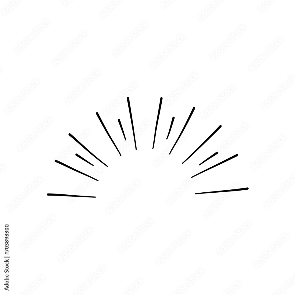 Fototapeta premium Hand Drawn Retro Rays Design