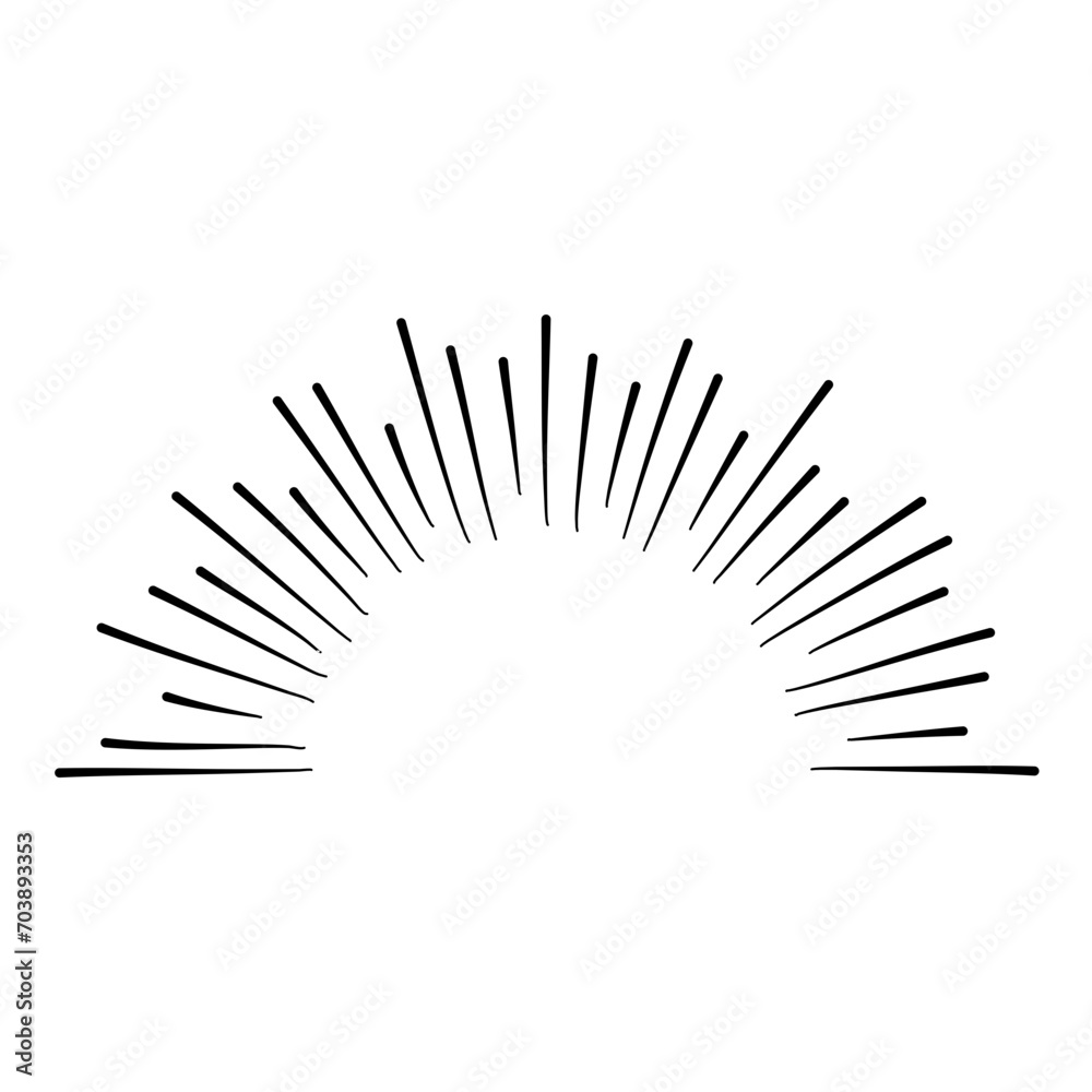 Obraz premium Hand Drawn Retro Rays Design