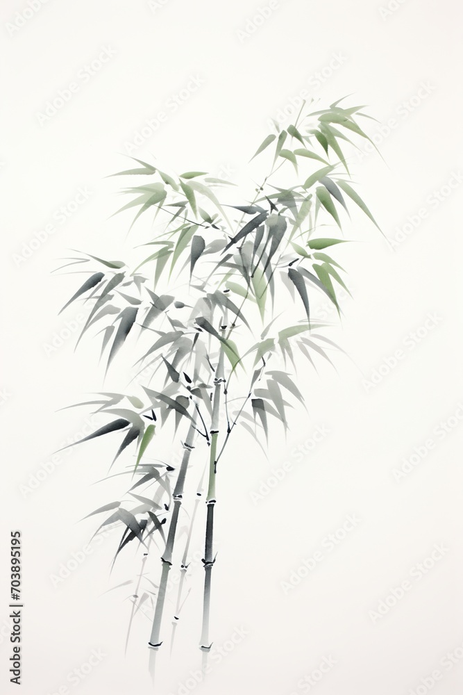 Fototapeta premium Graceful Bamboo Stalks with Delicate Leaves