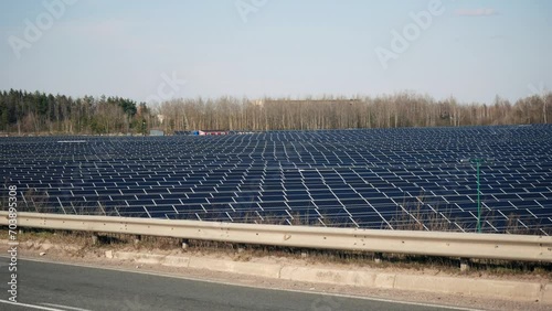 Solar power plant in Ukraine. Green energy