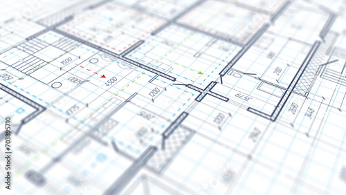 House plan project .Technical drawing background. Engineering design .illustration.