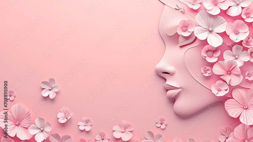 March 8, International Women's Day, Rose background