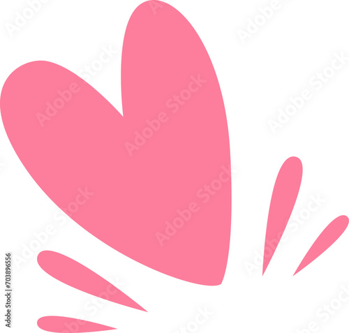 line pattern pink heart flat design for decoration love valentine wedding card design