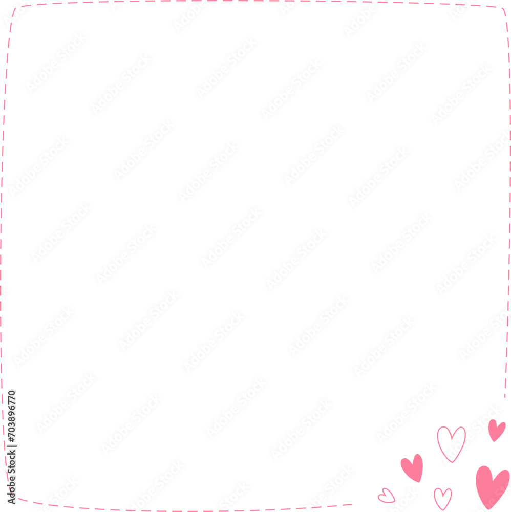 pink heart frame corner border card for decoration valentine wedding love festival