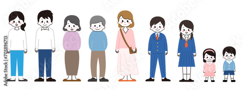 いろんな年齢の人々。男性と女性。