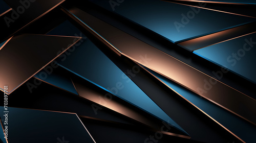 An abstract black, metallic, and blue background