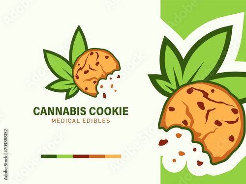 modern cannabis cookies bakery logo design
