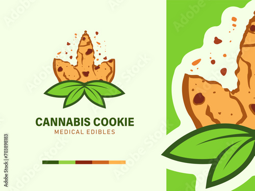 modern marijuana cookies bakery logo design