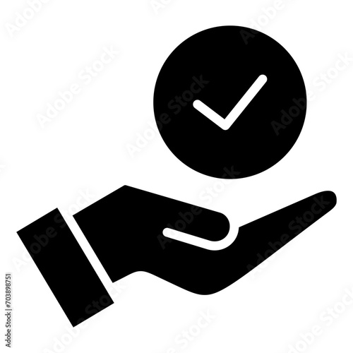 Hand Check Icon Element For Design