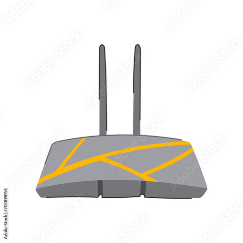 wireless router cartoon. broadband network, ethernet home, gateway switch wireless router sign. isolated symbol vector illustration