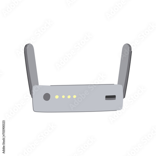 broadband router cartoon. network ethernet, home gateway, switch table broadband router sign. isolated symbol vector illustration