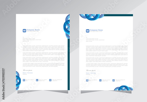 Modern letterhead design template with blue color. creative modern letter head design template for your project. letterhead, letter head, Business letterhead design.