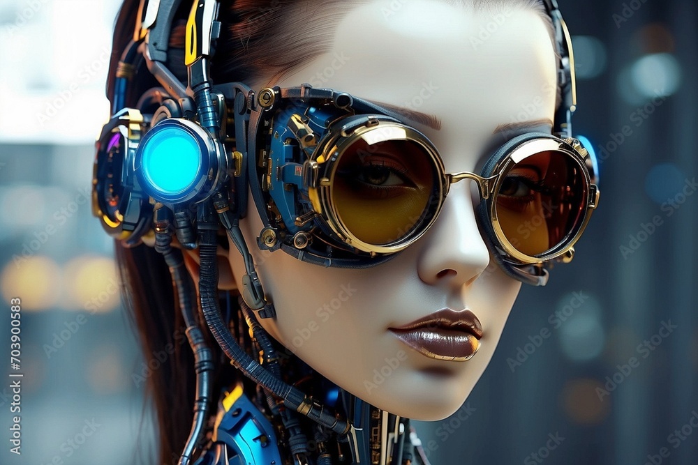 female human robot with modern, stylish and sophisticated technology. photography, portrait angle, artificial intelligence female human robot with modern, stylish and sophisticated technology. photography, portrait angle, artificial intelligence