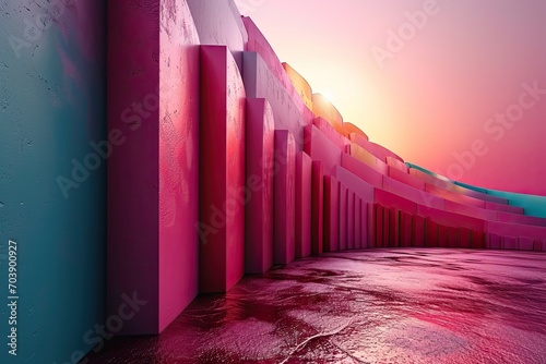 Pink background for postcards and inscriptions with pink flowers pink walls pink ice cream and pink lipstick photo