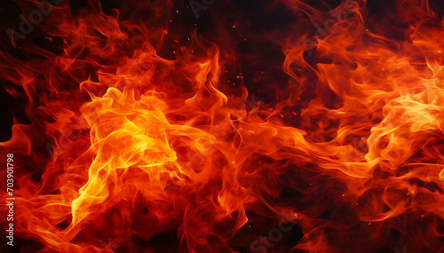 Abstract blaze fire flame texture background. Fire flames on black background
