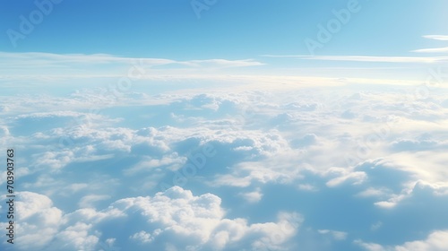 A View of the Sky from a Plane Window - Cloudscape - AI Generated