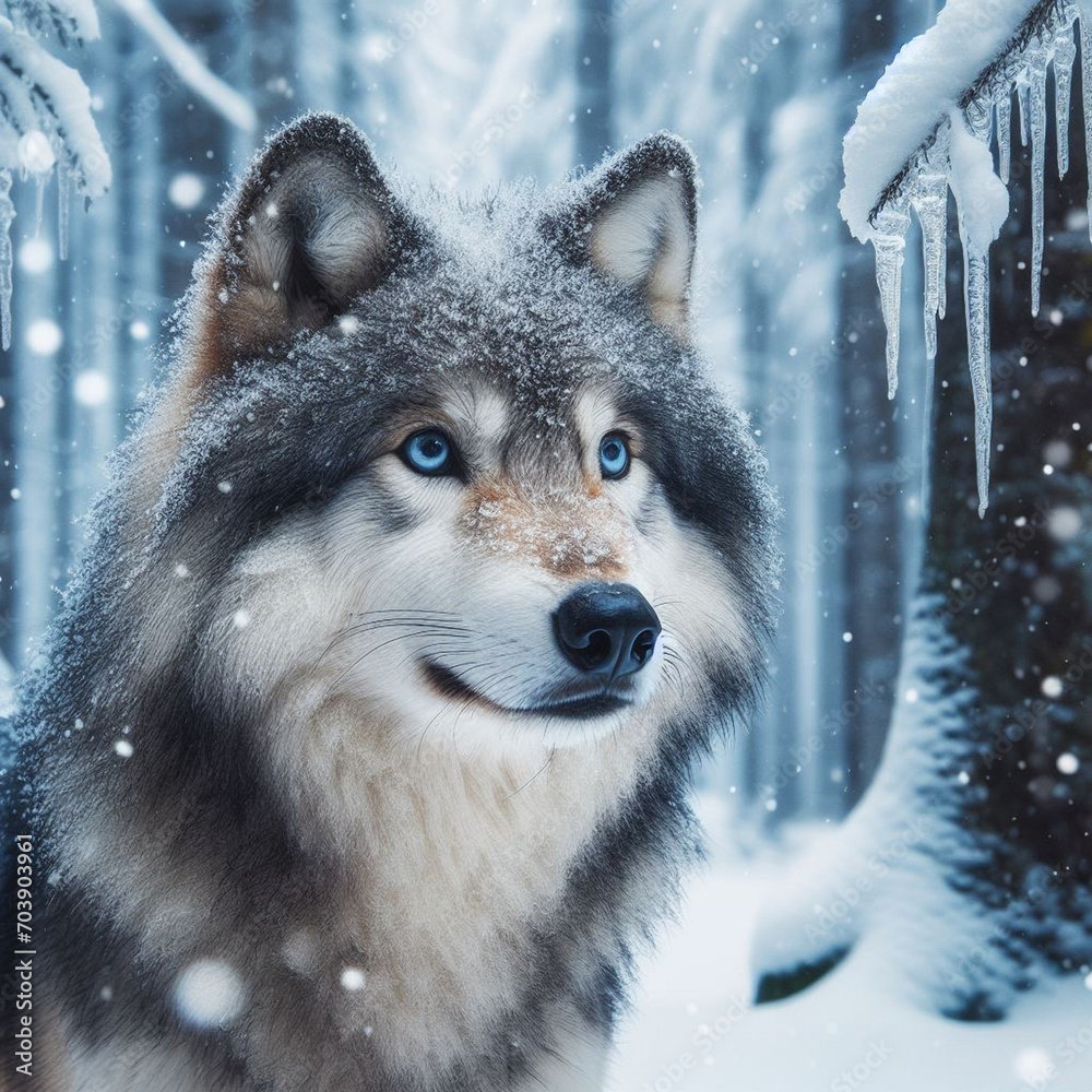 Obraz premium wolf in snow