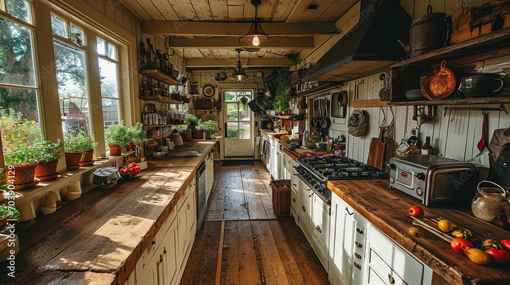 Gourmet Pantry: Butcher Block and Open Shelving