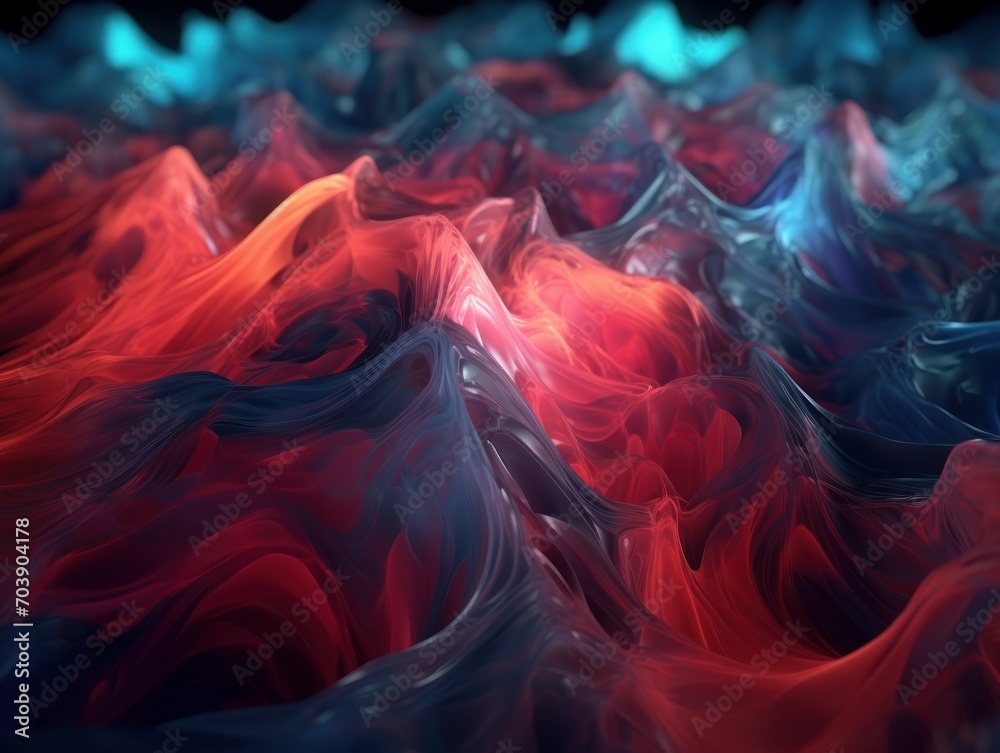  3D Render Abstract Background With Shades of Red and Blue