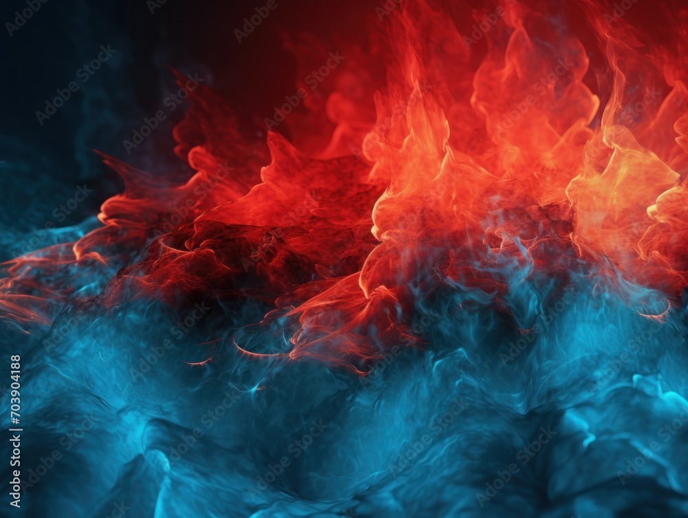 Fototapeta premium 3D Render Abstract Background With Shades of Red and Blue