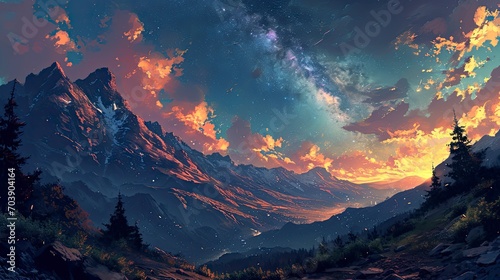 Night Sky Beautiful Milky Way  Background Banner HD