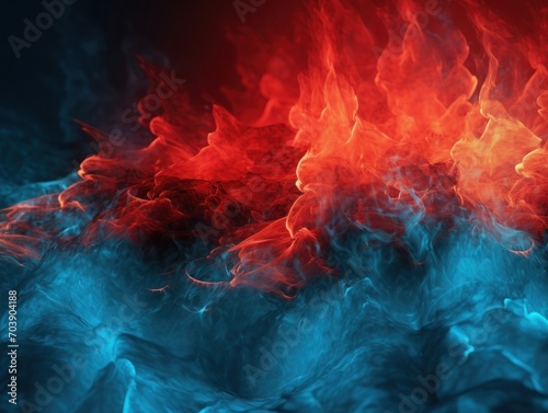  3D Render Abstract Background With Shades of Red and Blue