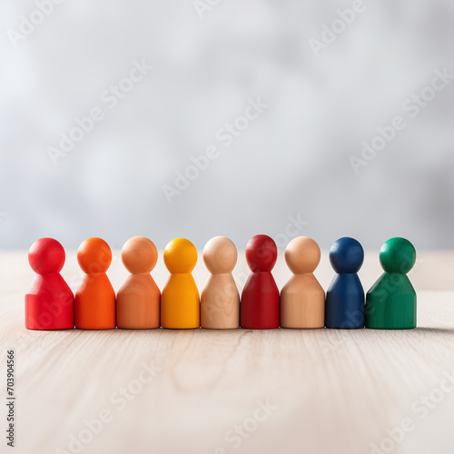 Diversity Concept. Colorful Diverse Team of little people Together. Generative AI.