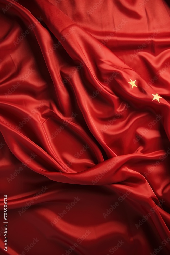 Obraz premium Red Chinese flag with five stars