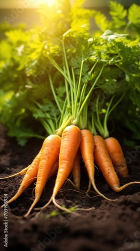 Carrots growing in the garden